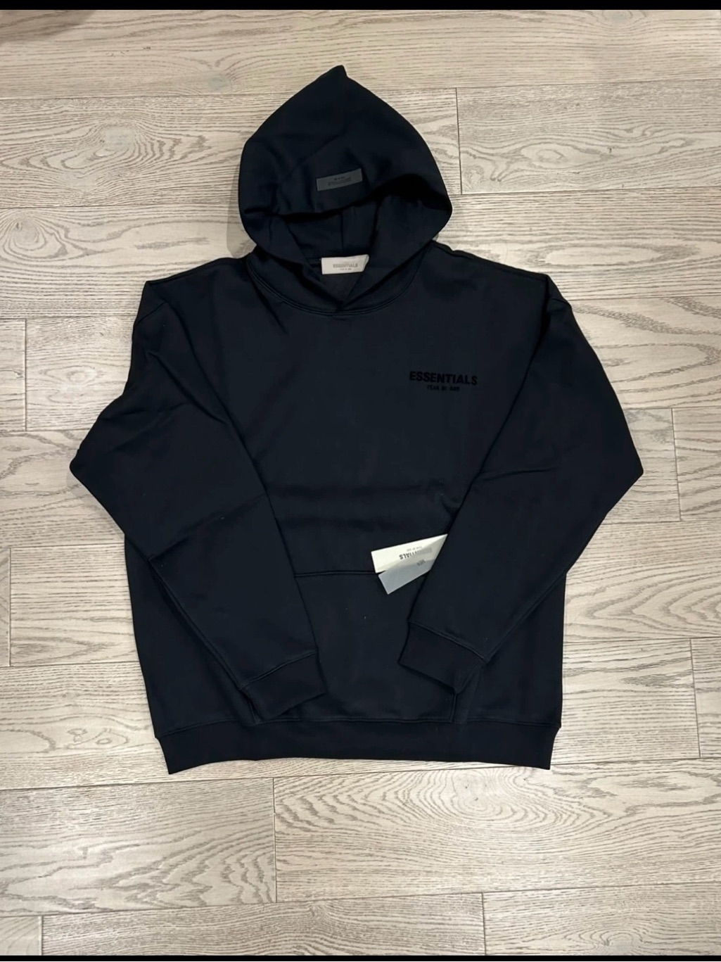 Essentials Men’s Black Hoodie With Minimal Logo